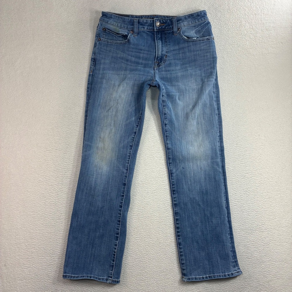 American Eagle Bootcut Jeans Men 31x30 Blue Whiskered Faded Original Classic Low